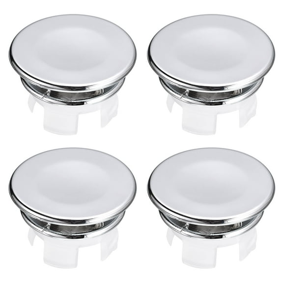 Uxcell 4 Pack 23.5mm Sink Trim Overflow Cover Ring Double Layer Hole Insert in Cap Silver