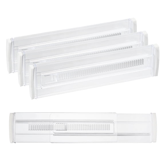 Uxcell 4 Pack 3.1" High 11.2" to 20" Expandable Drawer Dividers Organizer, Clear