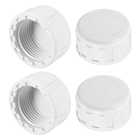 Uxcell 4-Pack 3/4 Inch UPVC Sprinkler Cap, Female Thread Sprinkler Head Caps for Yard/Garden/Watering Irrigation Systems, Inner Teeth End Pipe Plugs [White]