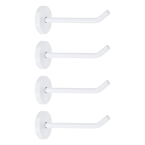 Uxcell 4 Pack 3.9 Inch Coat Hooks, Stainless Steel Long Nose Wall Mount Hook, Robe Towel Hangers with Screws for Livingroom Bathroom Closets and Wardrobe, White