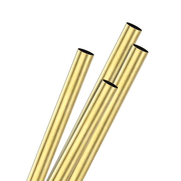 Uxcell 4-Pack 300mm Brass Round Tube, 10mm OD 0.2mm Wall Thickness H62 Brass Seamless Tubing Metal Straight Pipe [0.39x0.01x11.81IN]
