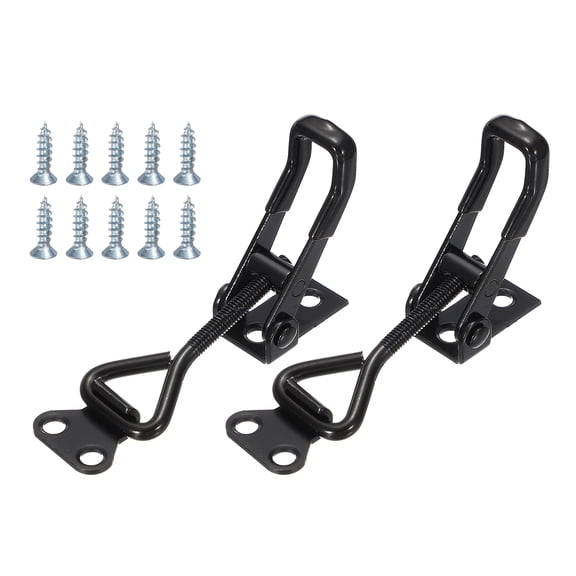 Uxcell 4 Pack 4003 Toggle Latch Clamp 304 Stainless Steel Adjustable Toggle Latches with Lock Hole Heavy Duty Quick Release Hasp Clamps for Smoker Cabinet Lid Jig Trunk Case, Silver