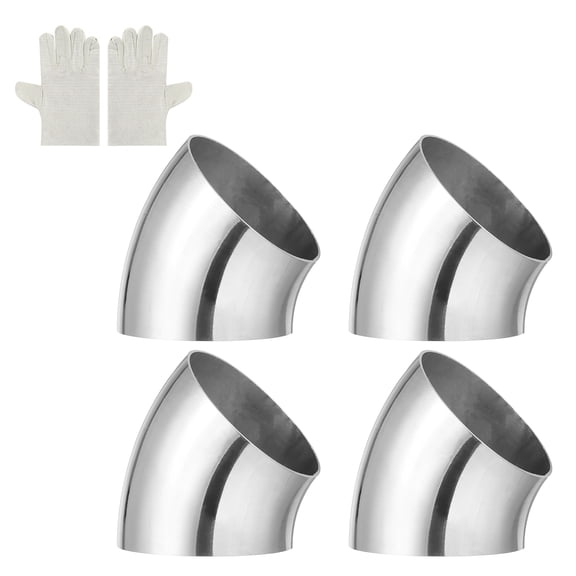 Uxcell 4 Pack 45 Degree Exhaust Elbow Pipe Kit 0.05" Thickness 3" OD