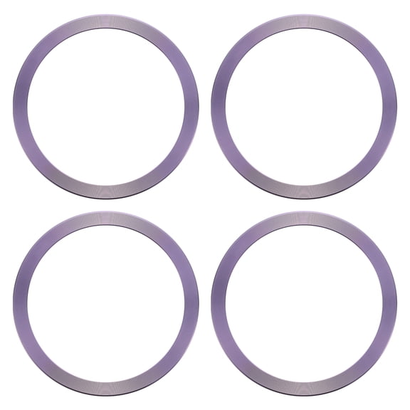 Uxcell 4 Pack 55x0.9mm Universal Wireless Magnetic Metal Ring Sticker for Phone Case Sequin Purple