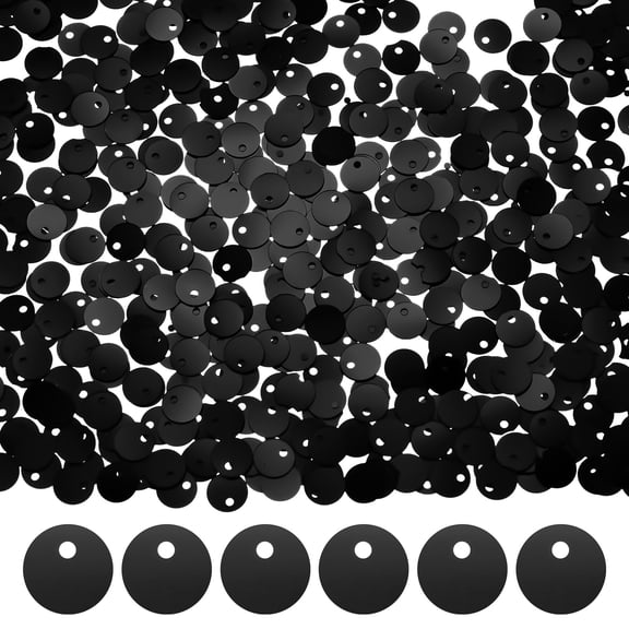 Uxcell 4-Pack 6 mm Flat Round Loose Sequins Paillettes for Crafts for DIY Projects/Sewing [Black]