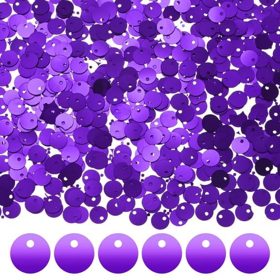 Uxcell 4-Pack 6 mm Flat Round Loose Sequins Paillettes for Crafts for DIY Projects/Sewing [Dark Purple]