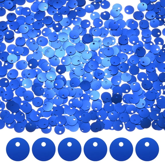 Uxcell 4-Pack 6 mm Flat Round Loose Sequins Paillettes for Crafts for DIY Projects/Sewing [Sapphire Blue]