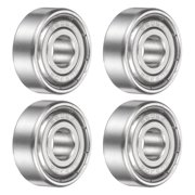Uxcell 4 Pack 606ZZ Deep Groove Ball Bearing, 6 x 17 x 6mm 304 Stainless Steel Double Shielded Ball Bearings for Printers, Skateboard, Mower, Electric Motor