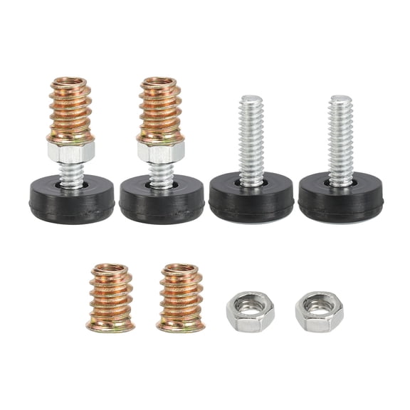 Uxcell 4 Pack Adjustable Furniture Leveling Feet, 1/4-20 UNC Furniture Legs Levelers, Threaded Adjustable Foot Pad for Tables Chairs Cabinets Sofa Raiser, 20mm Width