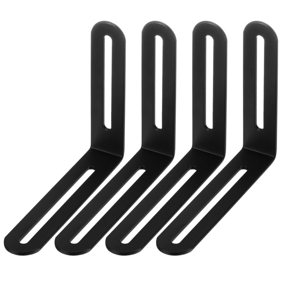 Uxcell 4-Pack Adjustable L-Shape Corner Brace, 4.72 x 3.94 in Stainless Steel Right Angle Brackets Fastener Joint [Black]