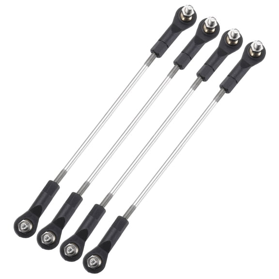 Uxcell 4 Pack Adjustable Turnbuckles Camber Link, 119-129mm Turnbuckle Rod Steering Servo Linkage with M3 Ball Head Rod Ends for RC Car Replace Parts