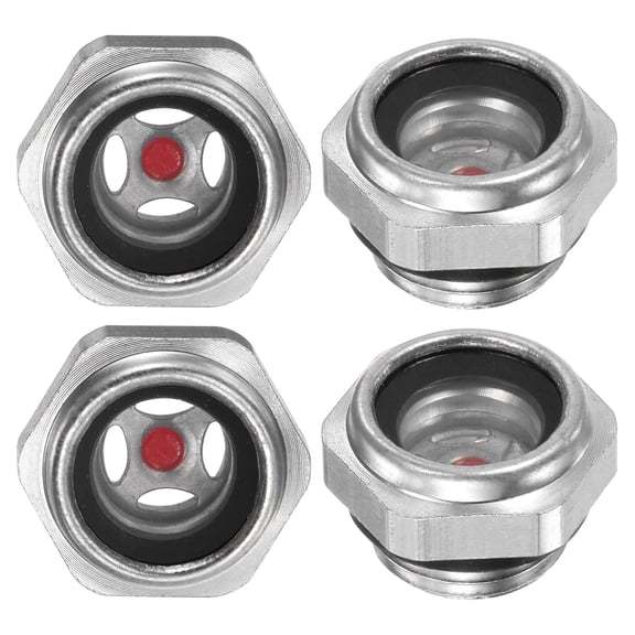 Uxcell 4-Pack Air Compressor Oil Sight Glass M16 x 1.5mm Toughened Glass for Air Compressor