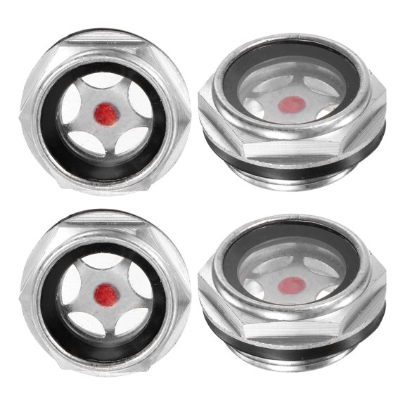 Uxcell 4-Pack Air Compressor Oil Sight Glass M26 x 1.5mm Glass for Air Compressor