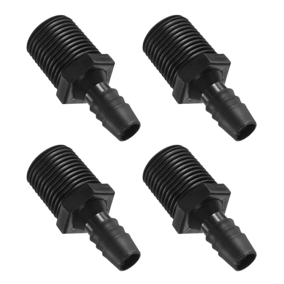 Uxcell 4-Pack Barbed Hose Fittings, NPT1/2" Male Threaded Barbed Air Hose tube fittings adapter for Garden/Kitchen Hose/Pool Pump Pipe