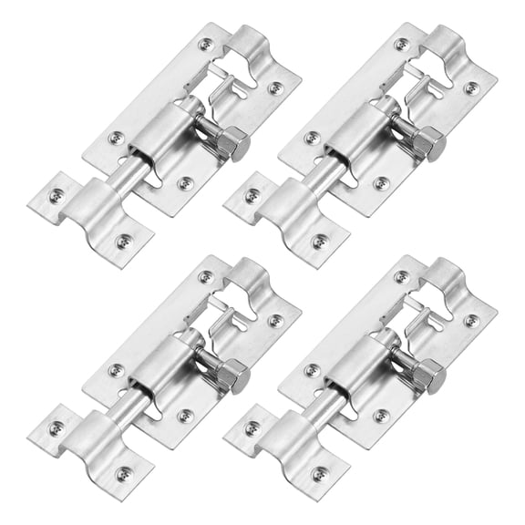 Uxcell 4-Pack Barrel Bolt Latch, 2.4 Inch Stainless Steel Slide Bolt Latch Slide Locks for Inside Doors[Silver]