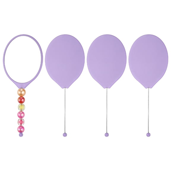 Uxcell 4 Pack Beadable Mirrors with Handle, 7.7 Inch Long Oval Shape Bead Mirror Bars Removable for DIY Crafts(Purple)