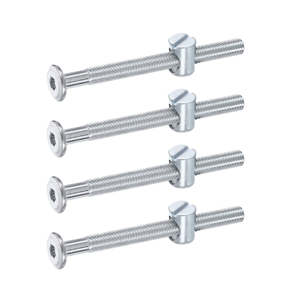 Uxcell 4 Pack Bed Frame Bolts, M6 x 70mm Hex Socket Head Screws Bolts ...