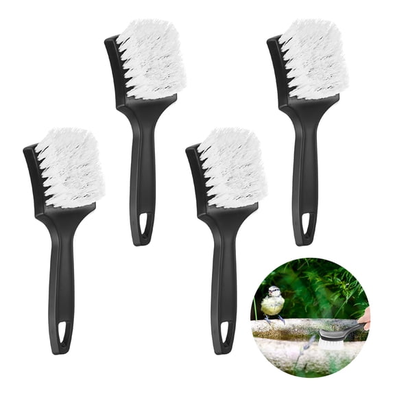 Uxcell 4-Pack Bird Bath Cleaning Brush, 8.3 Inch Plastic Bird Bath Cleaner with Ergonomic Handle [White]