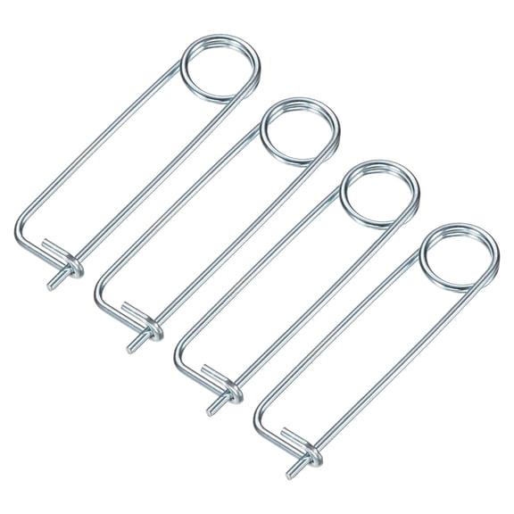 Uxcell 4-Pack Brooch Shape Cotter Safety Pin, M3.2x80mm Spring Steel Pins Quick Lock Brooch Fastener Heavy Retainer Clips