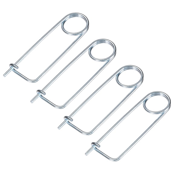 Uxcell 4-Pack Brooch Shape Cotter Safety Pin, M3x63mm Spring Steel Pins Quick Lock Brooch Fastener Heavy Retainer Clips