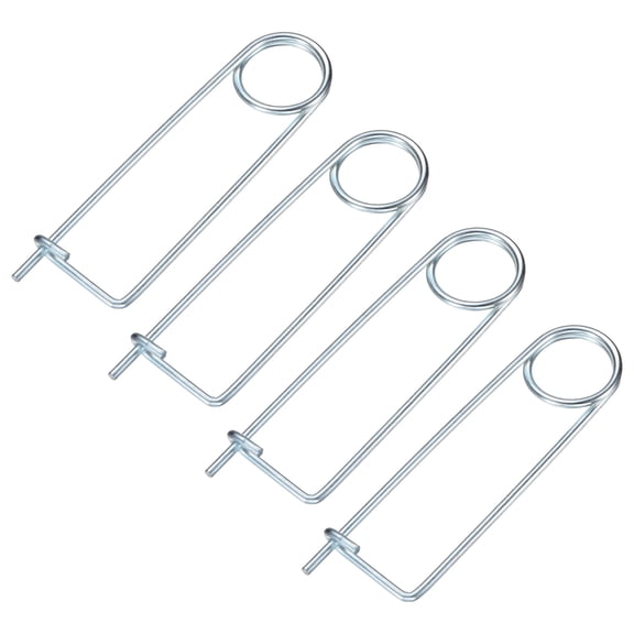 Uxcell 4-Pack Brooch Shape Cotter Safety Pin, M4x100mm Spring Steel Pins Quick Lock Brooch Fastener Heavy Retainer Clips