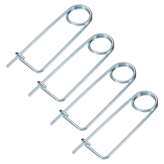 Uxcell 4-Pack Brooch Shape Cotter Safety Pin, M5x110mm Spring Steel Pins Quick Lock Brooch Fastener Heavy Retainer Clips