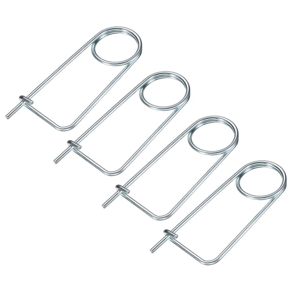 Uxcell 4-Pack Brooch Shape Cotter Safety Pin, M5x88mm Spring Steel Pins Quick Lock Brooch Fastener Heavy Retainer Clips