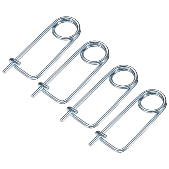 Uxcell 4-Pack Brooch Shape Cotter Safety Pin, M6x77mm Spring Steel Pins Quick Lock Brooch Fastener Heavy Retainer Clips