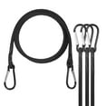 thumbnail image 1 of Uxcell 4-Pack Bungee Cords, 47.2 Inch High Elastic Canopy Tarp Tie Down Bungee Straps with Aluminium Hooks [Black], 1 of 6
