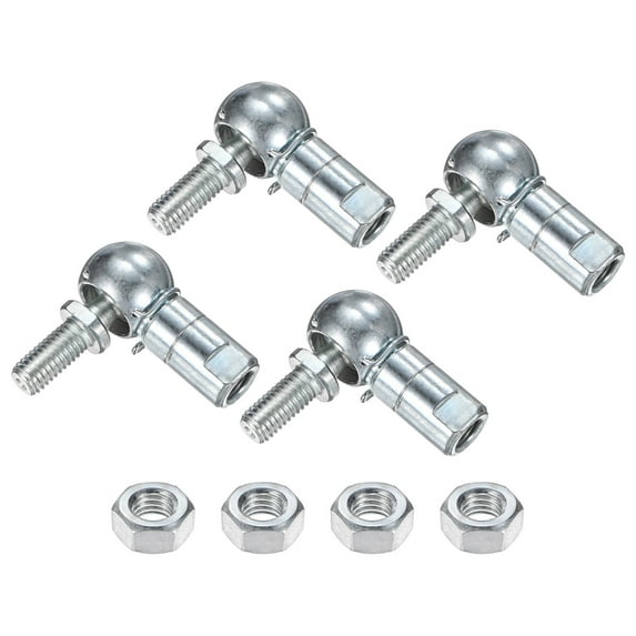 Uxcell 4-Pack CS13 Ball Head Rod End Bearing, M8x1.25 Right Male and Right Female Thread Carbon Steel for Automotive