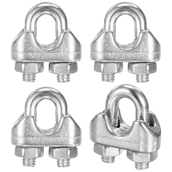 Uxcell 4-Pack Cable Clamps, M3 Stainless Steel Wire Rope Clip Thimble U Bolt Saddle Fastener Wire Clamps