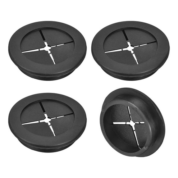 Uxcell Black Cable Cord Grommet 4 Pcs Desk Grommet Flexible Rubber Grommet for Desks Desktops 2 inch
