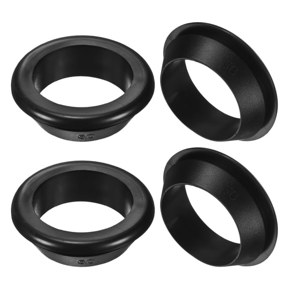 Uxcell 4-Pack Cable Railing Rubber Grommets, 50mm Drill Hole 40mm ID Eyelet Ring Gasket for Wiring, Wire Cable, Automotive [Black]