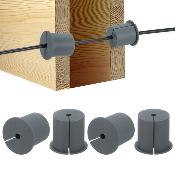 Uxcell 4-Pack Cable Routing Kit, 1-3/8 Inch Wall Hole Silicone Feed Through Wall Grommet Cover Bushing for Ethernet Cable Grey