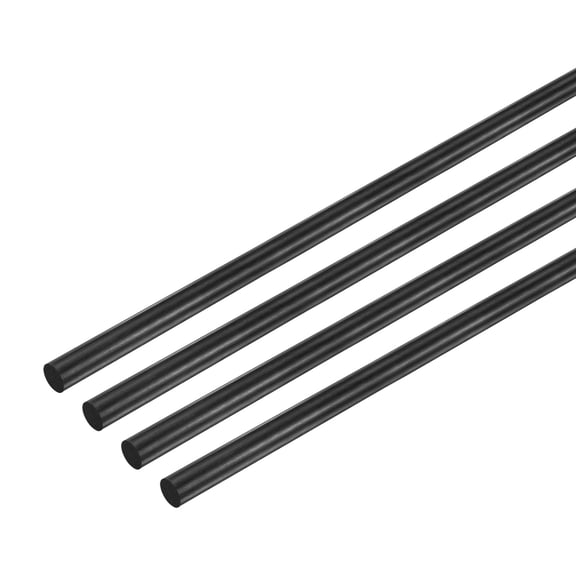 Uxcell 4-Pack Carbon Fiber Rods, 100mm Length 4mm Dia Carbon Fiber Solid Matte Pole
