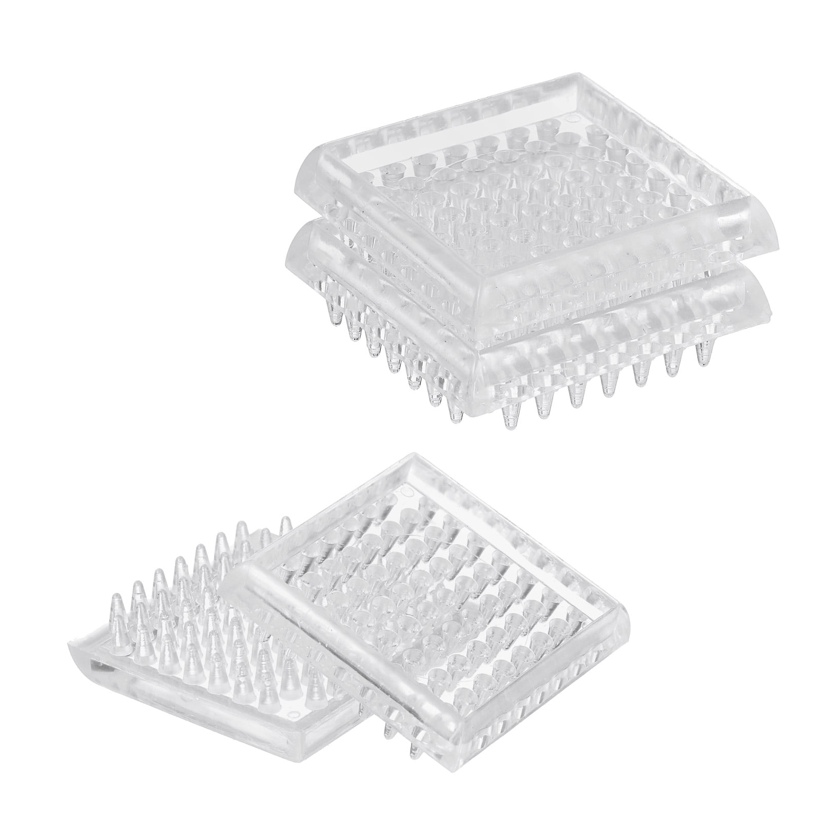 4 Pack Carpet Protectors Spiked Caster Cups 1.89" Square Spiked