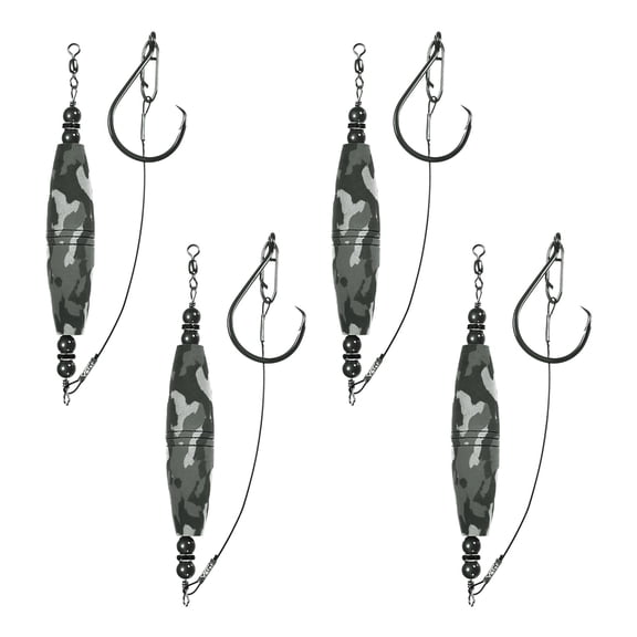 Uxcell 4-Pack Catfish Float Rigs, 3 Inch EVA Buoyancy Foam Fishing Bobbers Popping with Swivel and Hooks Floats Rattling Cork Catfish Gear [Black]