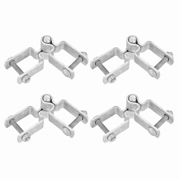 Uxcell 4 Pack Chain Link Fence Gate Post Hinge, 1-1/2" x 1-1/2" Galvanized Steel Chain Link Fence Post Hinges Heavy Duty Gate Frame Hinge with Bolts and Nuts for Outside Square Pipe