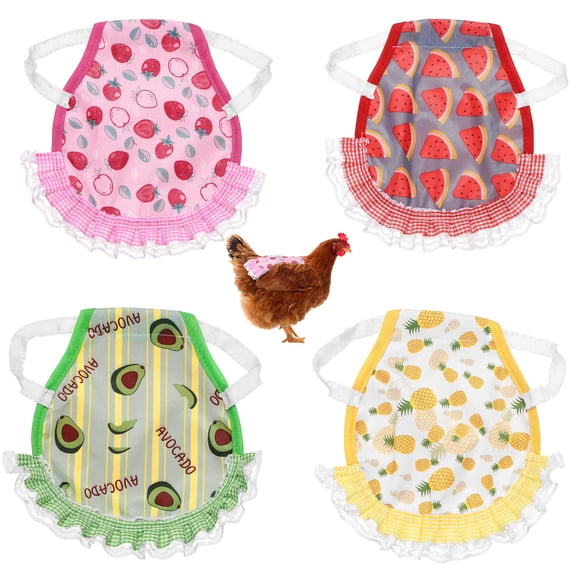 Uxcell 4-Pack Chicken Saddle for Hens, Polyester Chicken Apron Hens Back Protector for Protecting Bird Back [Mixing 4 Styles D]