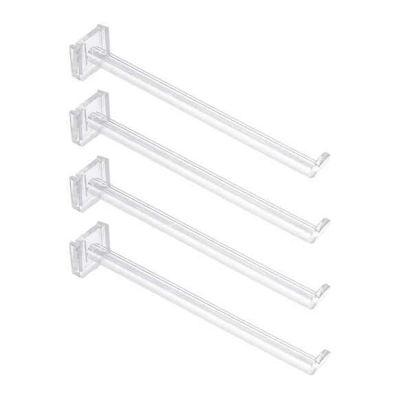 Uxcell 4 Pack Clear Mini Acrylic Hooks 13CM 5 Inch Supermarket Shelf Display Hooks, Transparent Organizer Hangers for Retail Stores, Exhibitions, Organization