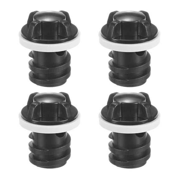 Uxcell 4-Pack Cooler Drain Plug Replacement Accessories with Leak-Proof Design for RTIC for Igloo Coolers [Black]