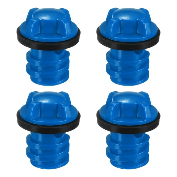 Uxcell 4-Pack Cooler Drain Plug Replacement Accessories with Leak-Proof Design for RTIC for Igloo Coolers [Blue]