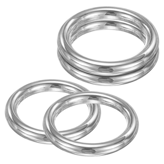 Uxcell 4-Pack Curtain Grommets, 1 3/16 Inch Inner Diameter Plastic Curtain Rings Clip Eyelet Rings Nanoscale Low Noise Roman Ring for Windows/Fabric, Home Drapes Grommets [Silver]