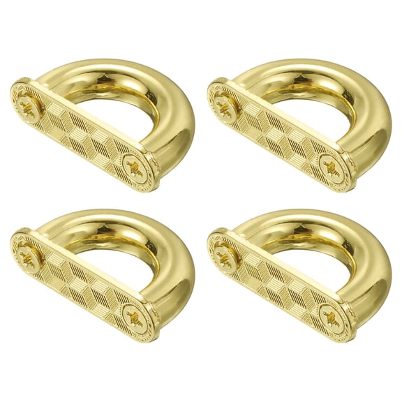 Uxcell 4-Pack D-Ring Connector Buckles, Alloy Arch Bridge Buckle for DIY Leather Craft and Backpack Making[Light Gold]