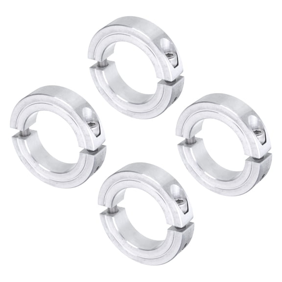 Uxcell 4 Pack Double Split Clamp-On Shaft Collar 1-1/2" Bore Two-Piece Clamping Collar, 2-3/8" OD, 9/16" Thick, Aluminum