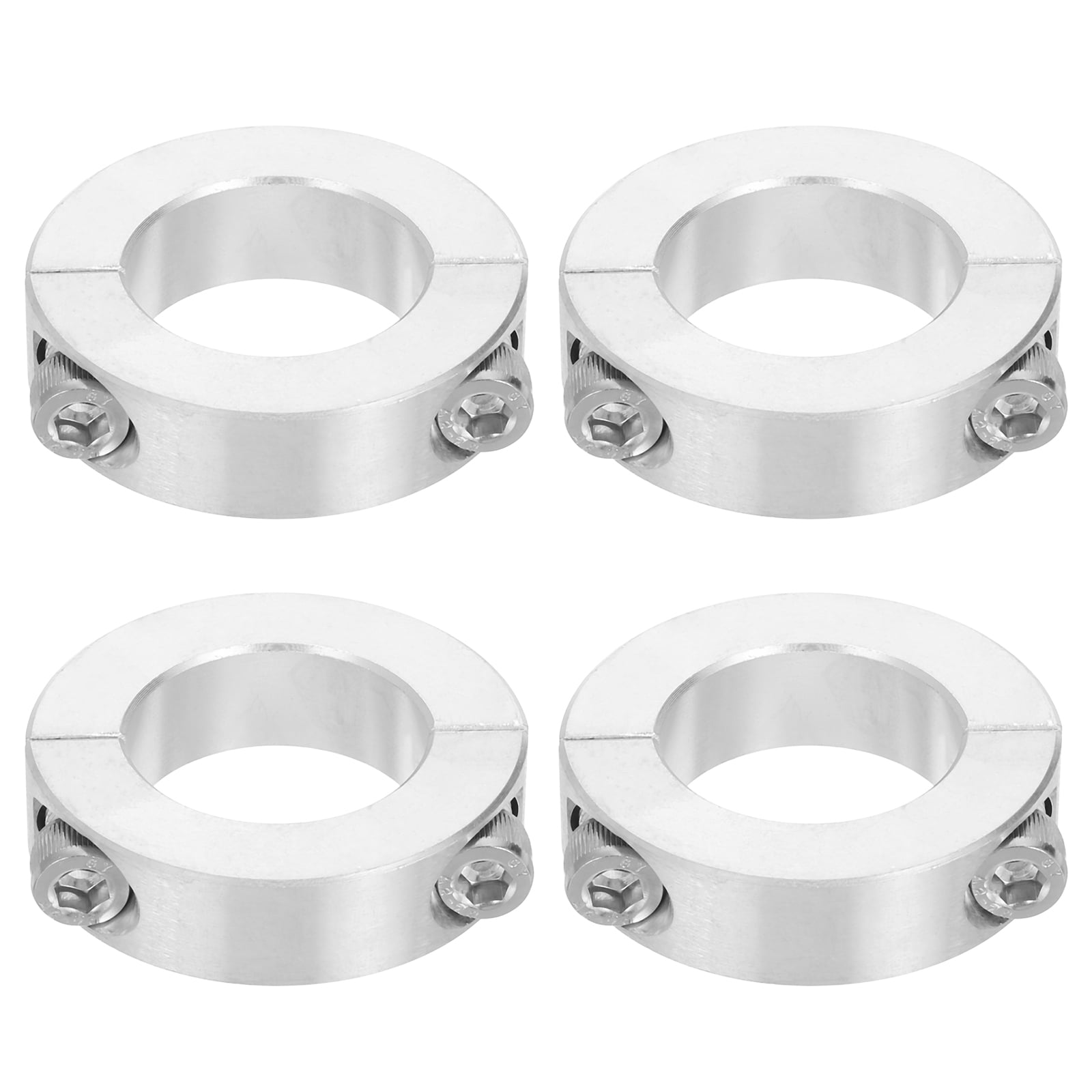 Uxcell 4 Pack Double Split Shaft Collar 1-1/8" Bore, Two-Piece Clamping Collar 1-7/8" OD, Clamp-On Set Screw Collars (2024 Aluminum)