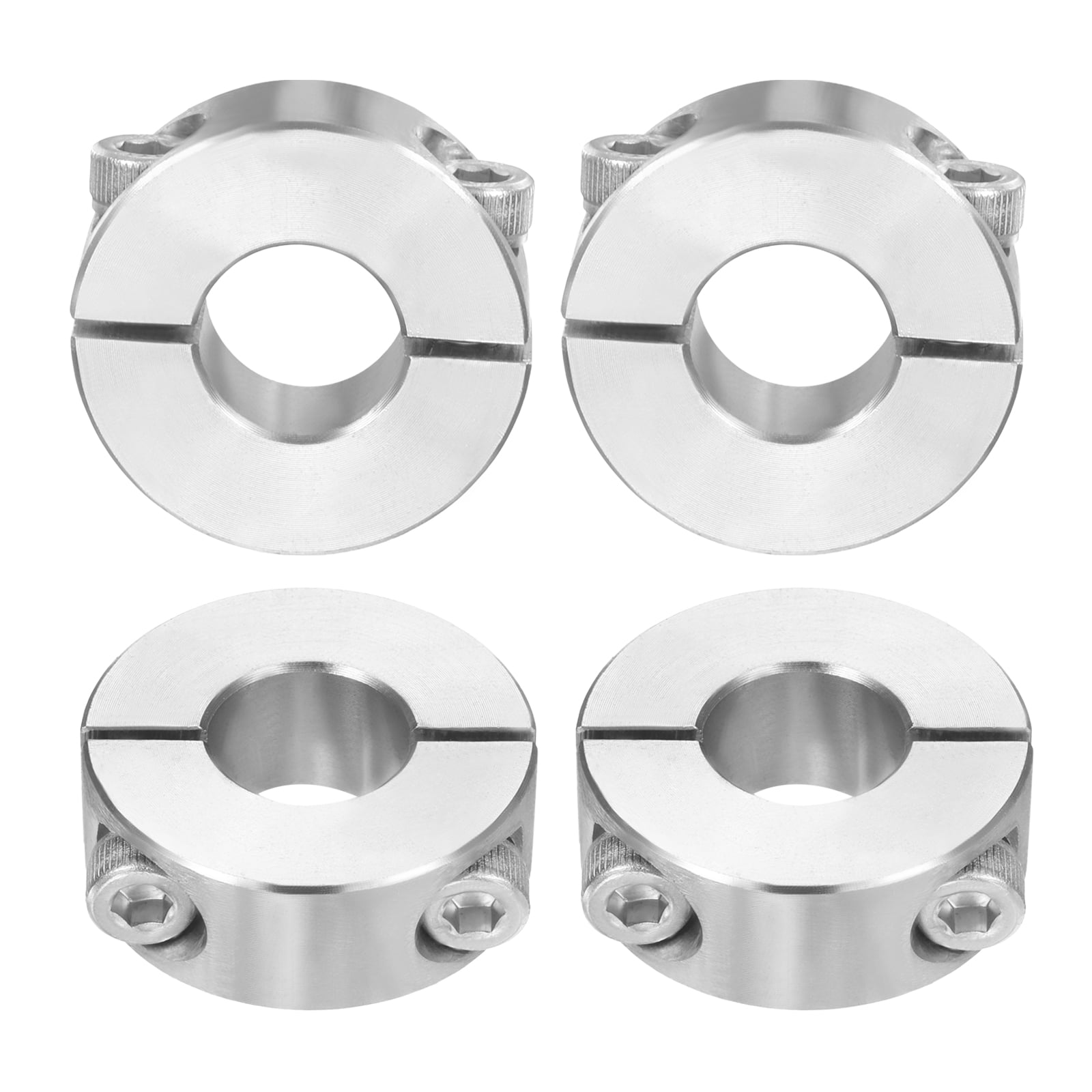 Uxcell 4 Pack Double Split Shaft Collar 16mm Bore, Two Piece Clamping Collar 34mm OD 13mm Thickness, 304 Stainless Steel Set Screw Split Collar