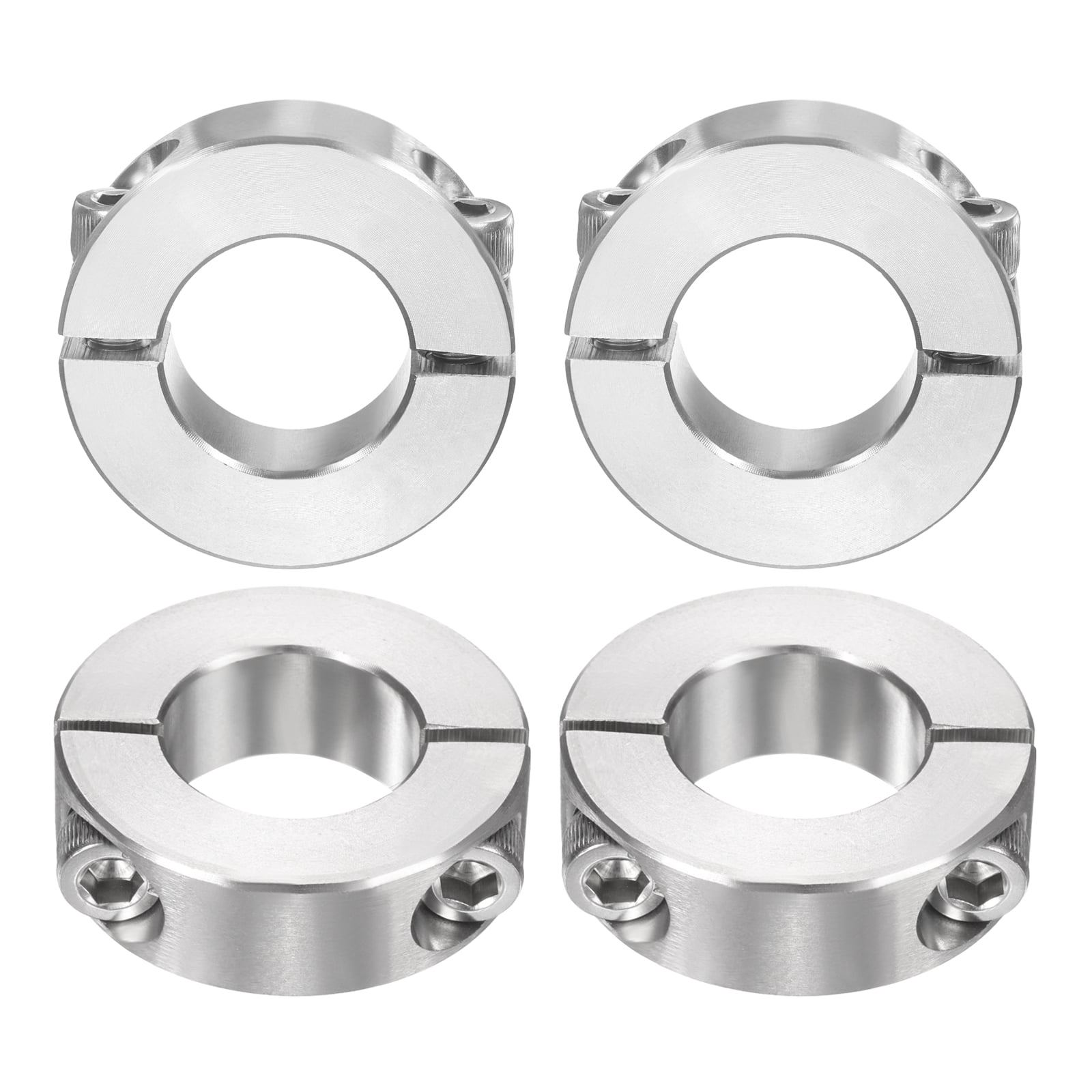 Uxcell 4 Pack Double Split Shaft Collar 7/8" Bore, Two Piece Clamping Collar 1-5/8" OD 1/2" Thickness, 303 Stainless Steel Set Screw Split Collar