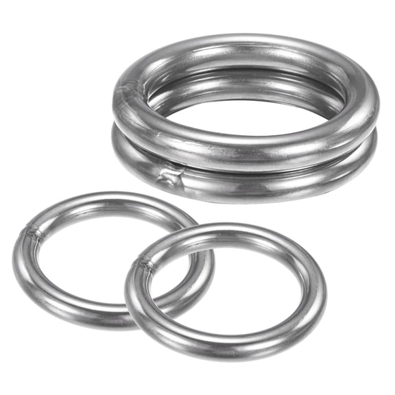 Uxcell 4 Pack Dream Catcher Rings 2.4" Stainless Steel Rings for DIY Silver 0.31"