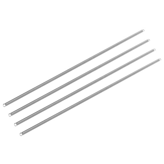Uxcell 4 Pack Extension Springs, 0.7x5x300mm/0.03x0.2x11.81in 304 Stainless Steel Extended Compression Spring Steel Dual Hook Tension Springs for Machinery Construction Home Repairs
